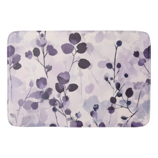Lavendel-Eukalyptus-Aquarell-Blumen Badematte