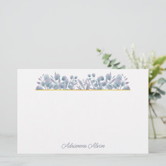 Lavendel-Eukalyptus-Aquarell-Rahmen Briefpapier