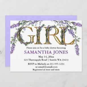 Lavendel Eukalyptus Aquarelltuch Einladung