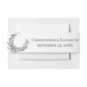 Lavendel-Eukalyptus-Blumen-Botanische Hochzeit   Einladungsbanderole
