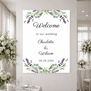 Lavendel-Eukalyptus-Grünzeug zur Hochzeit willkomm Poster