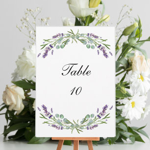 Lavendel-Eukalyptus-Hochzeitstisch-Nummernkarte Einladung