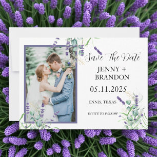 Lavendel-Eukalyptus-Kräuter-Blumenfoto Save The Date