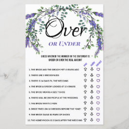 Lavendel Eukalyptus Over under Brautparty Game