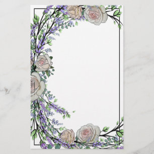 Lavendel, Eukalyptus, rosa Rosen Briefpapier