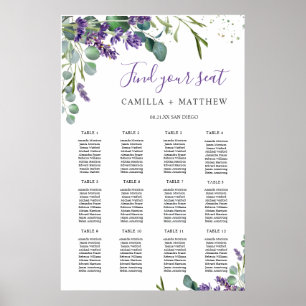 Lavendel Eukalyptus Wedding Chart Poster