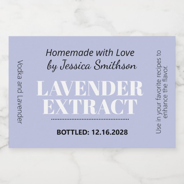 Lavendel-Extrakt Modern Label Aufkleber ZEX_001d (Einzelnes Label)