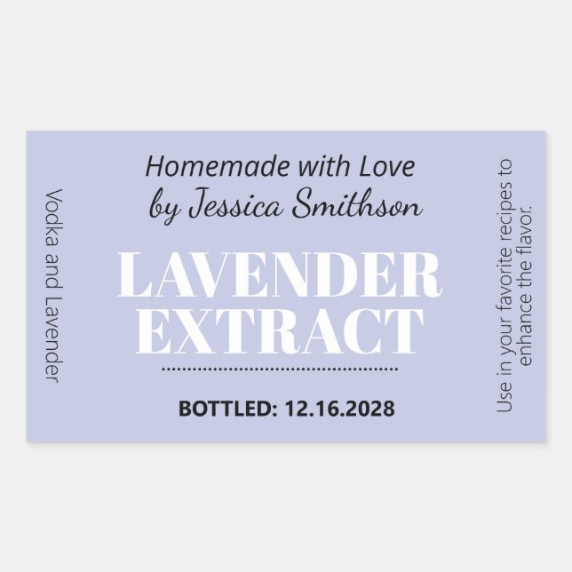 Lavendel-Extrakt Modern Label Aufkleber ZEX_001d (Vorderseite)
