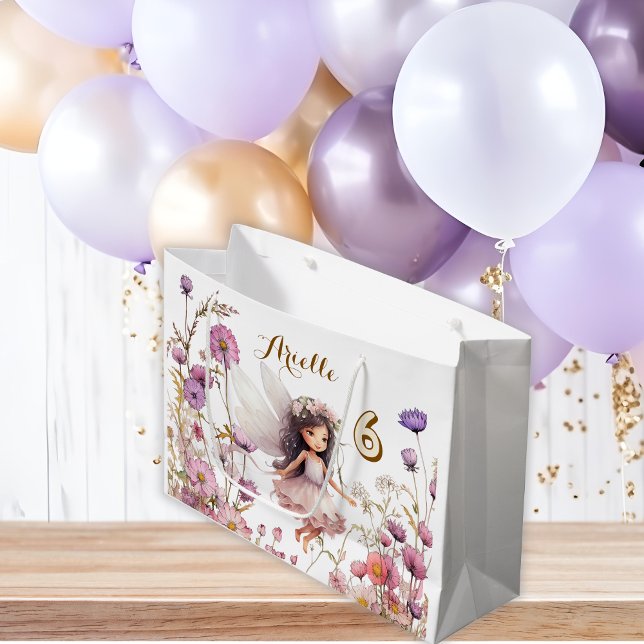 Lavendel-Fee Wildblumen-Pixie-Geburtstag Große Geschenktüte (Von Creator hochgeladen)