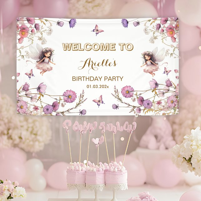Lavendel-Fee Wildblumen-Pixie-Willkommensschild Banner (Von Creator hochgeladen)