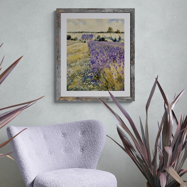  Lavendel-Feld Aquarell Fotodruck (Von Creator hochgeladen)