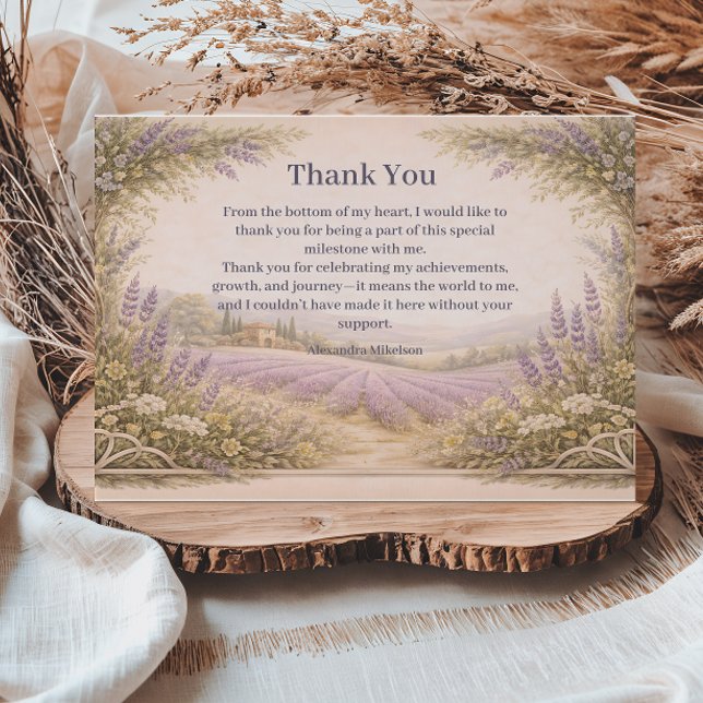 Lavendel-Feld-Garten-Geburtstag Dankeskarte (Von Creator hochgeladen)