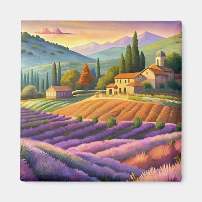 Lavendel Feld in der Provence. Magnet (Vorne)