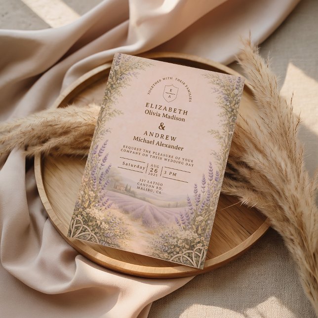 Lavendel-Feld-Landhochzeit Einladung (Von Creator hochgeladen)