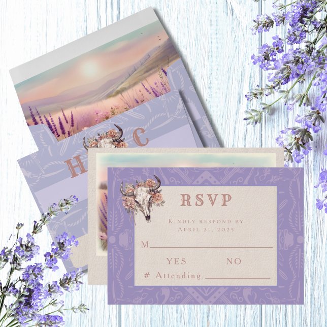 Lavendel Fields Western WedelResponse RSVP-Karte RSVP Karte (Von Creator hochgeladen)