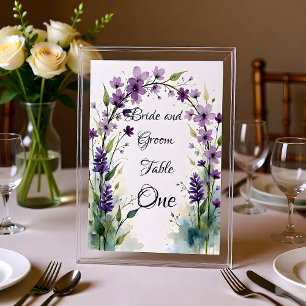 Lavendel Flieder Blumen Tischnummer Schild