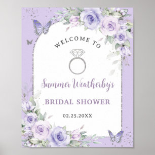 Lavendel Flieder Lila Blumen Hochzeitsdusche Willk Poster