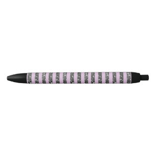 Lavendel Flieder Lila Silber Glitter Streifen Kugelschreiber