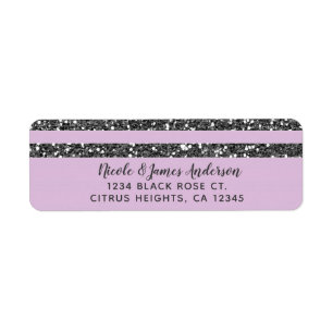 Lavendel Flieder Lila Silber Glitter Streifen Part