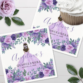 Lavendel Floral Lila Quinceanera Serviette