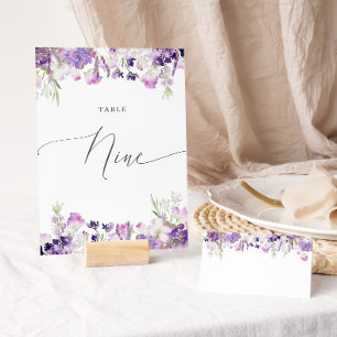 Lavendel floral Nine Tischnummer