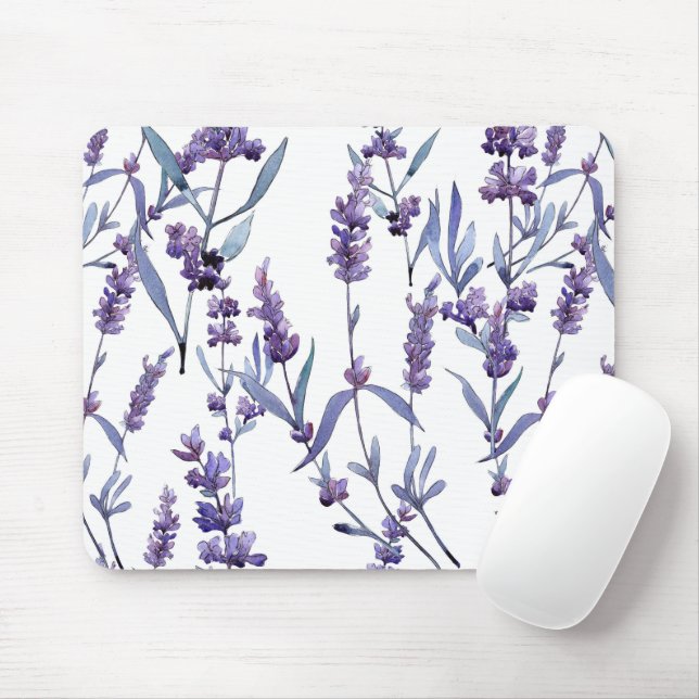 Lavendel floral on White Mousepad (Mit Mouse)
