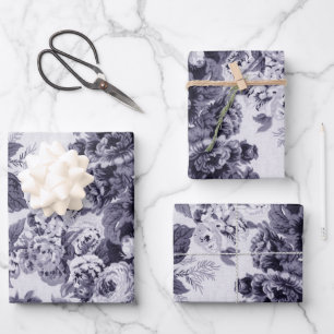 Lavendel Floral Peonies Dahlias Asters Rose Geschenkpapier Set