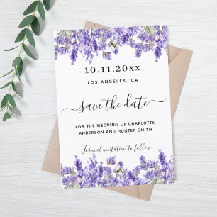Lavendel florale Hochzeit speichern das Datum Save The Date