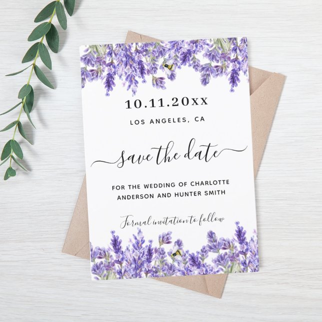 Lavendel florale Hochzeit speichern das Datum Save The Date (Von Creator hochgeladen)