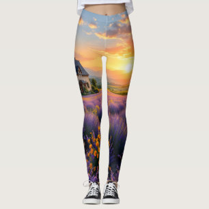 Lavendel-Flucht-Kleidung Leggings