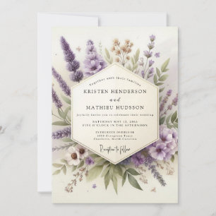 Lavendel flüsternde Flora Hochzeit Einladung