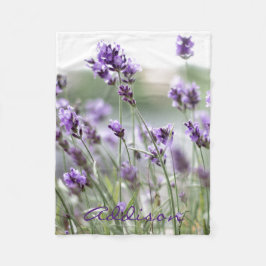 Lavendel-Foto Fleece-Decken mit Namen Fleecedecke