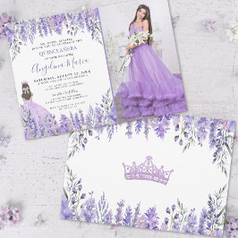 Lavendel Foto Lila Floral Quinceañera Einladung