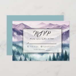 Lavendel Frost bei der Alpennebel-Hochzeit RSVP Karte