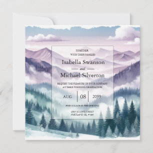 Lavendel-Frost im Alpine-Mist-Hochzeitsstil Einladung