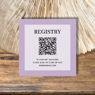 Lavendel für die Hochzeitregistrierung QR Code Begleitkarte