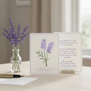 Lavendel-Gedenk-Dankeskarten Dankeskarte