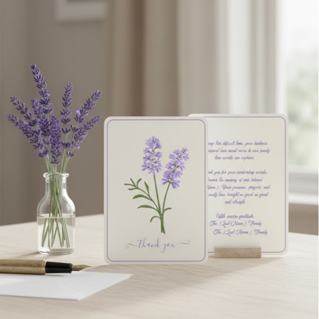 Lavendel-Gedenk-Dankeskarten Dankeskarte (Von Creator hochgeladen)