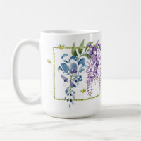Lavendel Gelbe Blumen Klassische Tasse, 15 oz