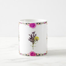Lavendel & Gelbe Wildblume Botanisches Design
