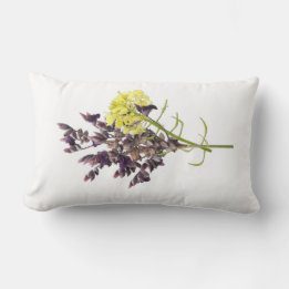 Lavendel & Gelbe Wildblume Botanisches Design Lendenkissen
