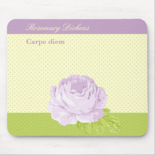 Lavendel-gelbes Grün-Punkte und Rose Mousepad