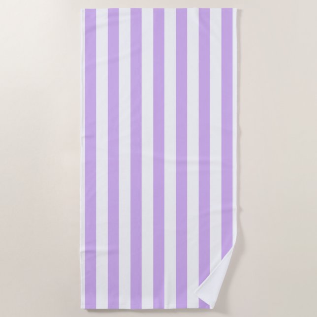 Lavendel gestreift strandtuch (Vorderseite)