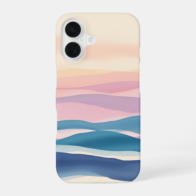 Lavendel-Gezeiten-Fluid-Abstrakt-Küstendesign iPhone 16 Hülle (Rückseite)