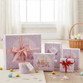 Lavendel-Gingham-Geschenkpapier Geschenkpapier