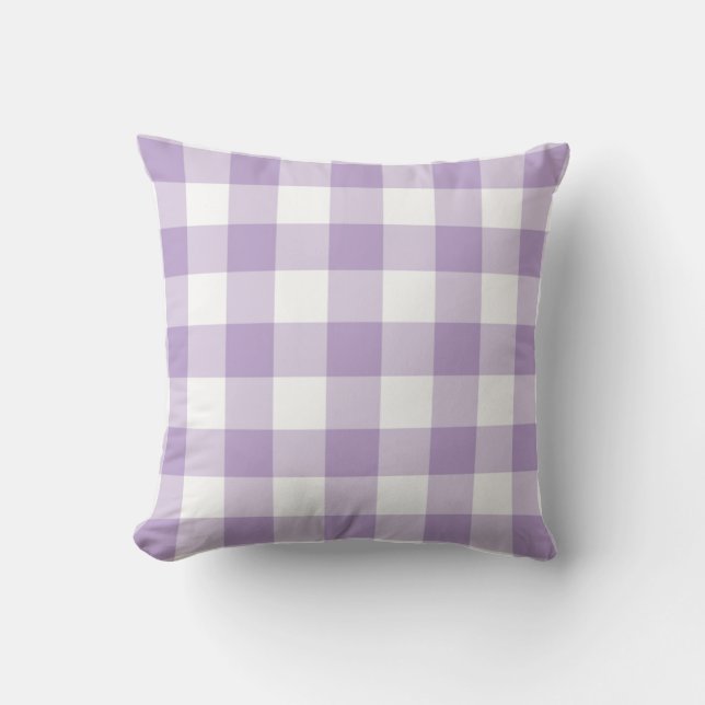 Lavendel Gingham Pattern Kissen (Vorderseite)
