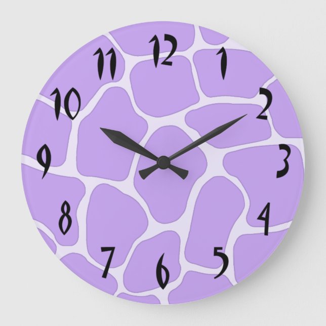 Lavendel Giraffe Uhr (Vorderseite)