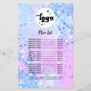 Lavendel Glitzer Schönheitssalon Flyer