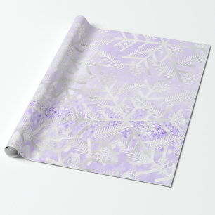 Lavendel-Glitzer-Weihnachtsfeiertags-Schneeflocken Geschenkpapier