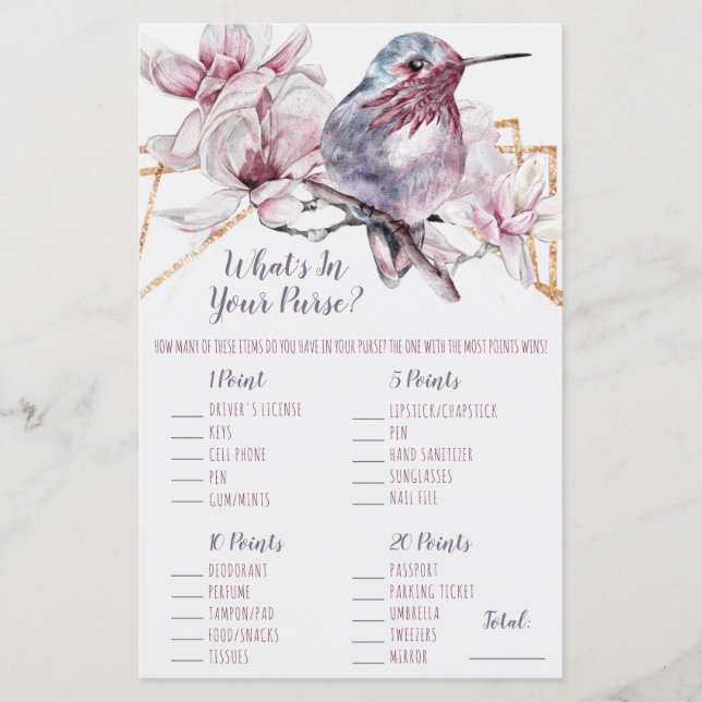 Lavendel & Gold Hummingbird Was ist in Ihrer Geldb (Vorderseite)